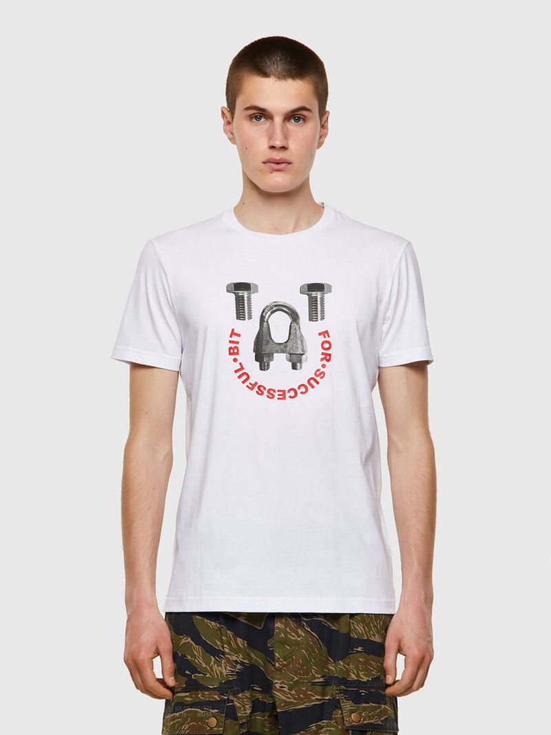 Camisetas Diesel T-Diegos-B3 Homem - Branco SQINV-5172